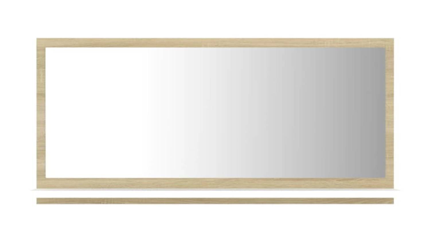 NNEVL Bathroom Mirror with Built-In Shelf 80 x 10.5 x 37cm - White/Sonoma Oak