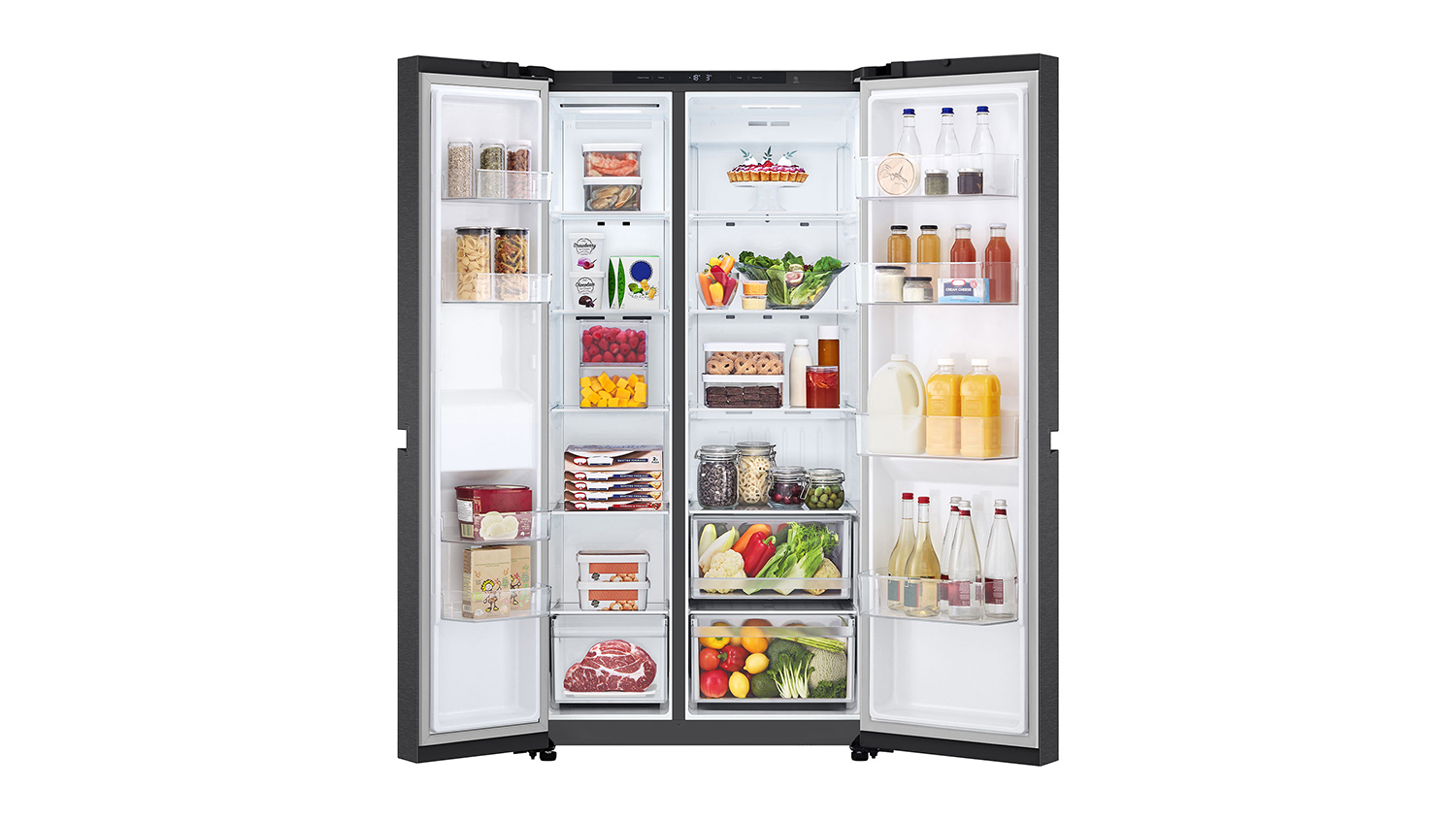 LG 664L Side-by-Side Fridge Freezer - Matte Black (GS-B599MBL)