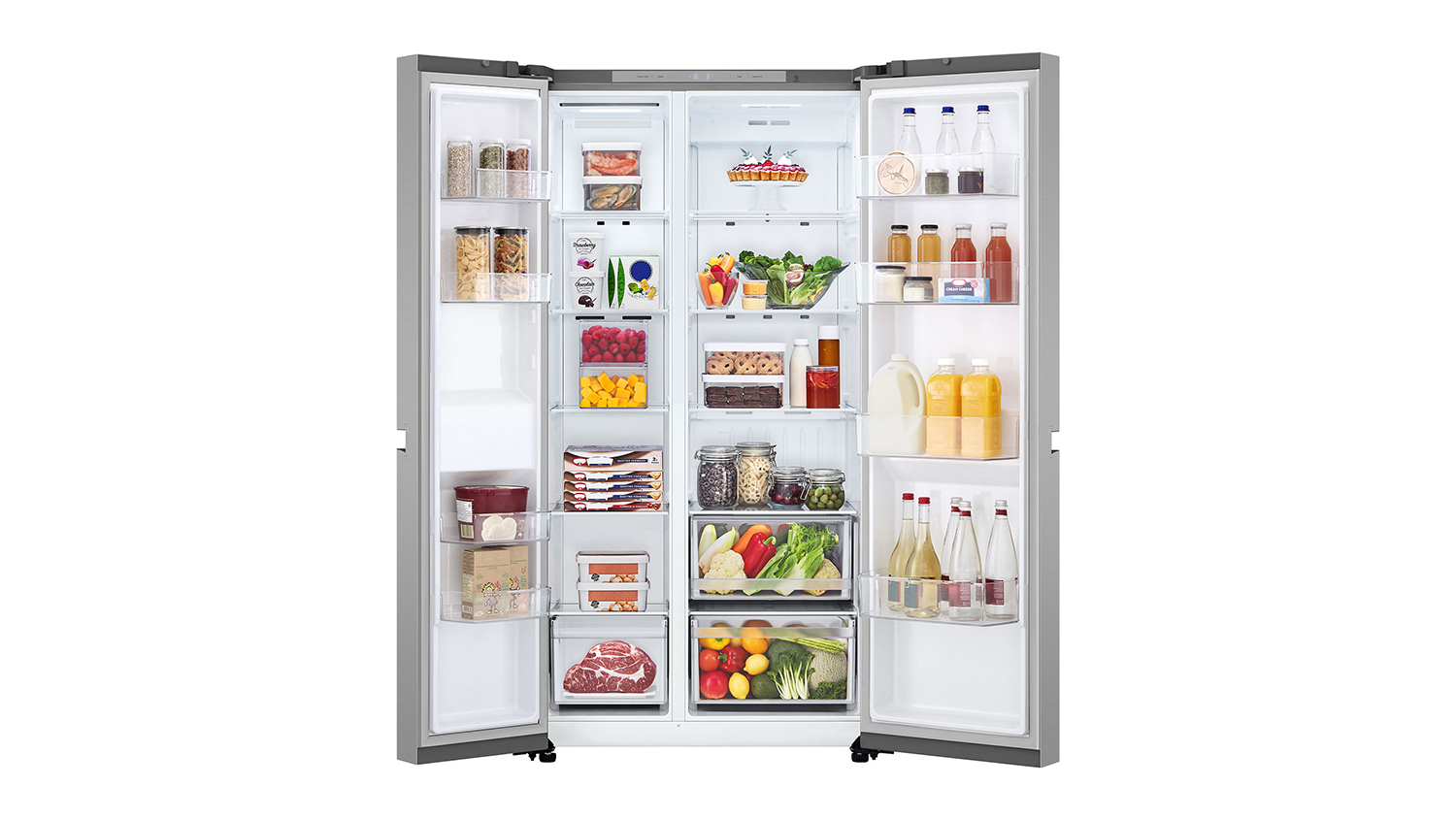 LG 664L Side-by-Side Fridge Freezer - Stainless Steel (GS-B599PL)