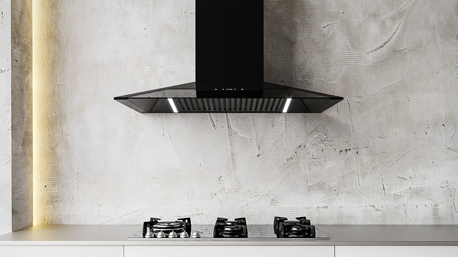 Sirius 90cm Pyramid Chimney Wall Mounted Rangehood - Black (SLTC97900EL)