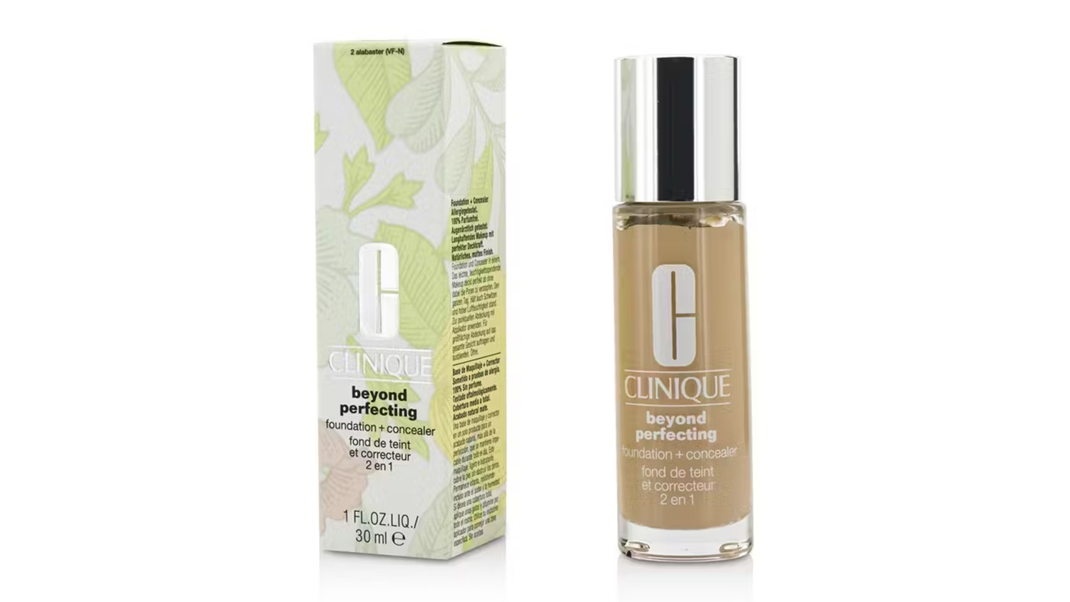 Clinique Beyond Perfecting Foundation and Concealer - # 02 Alabaster (VF-N) - 30ml/1oz