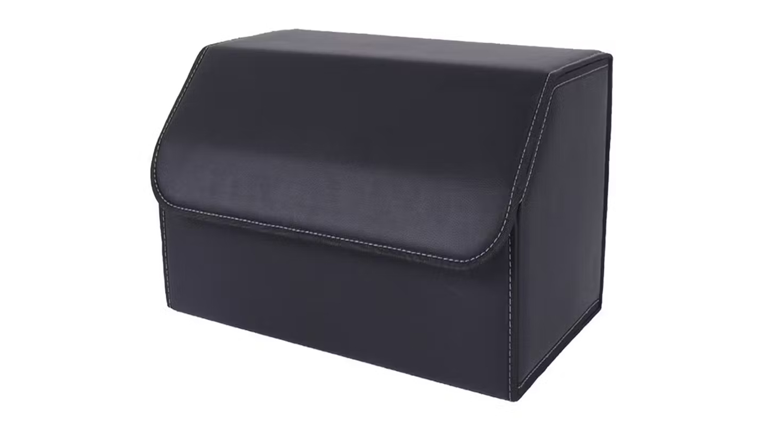 Soga Leather Car Boot Storage Box Medium - Black
