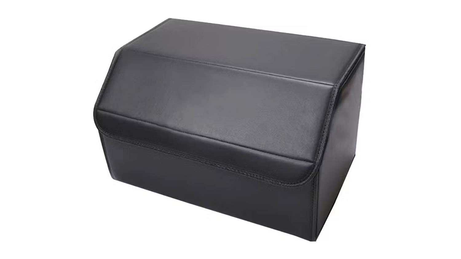 Soga Leather Car Boot Storage Box Medium - Black