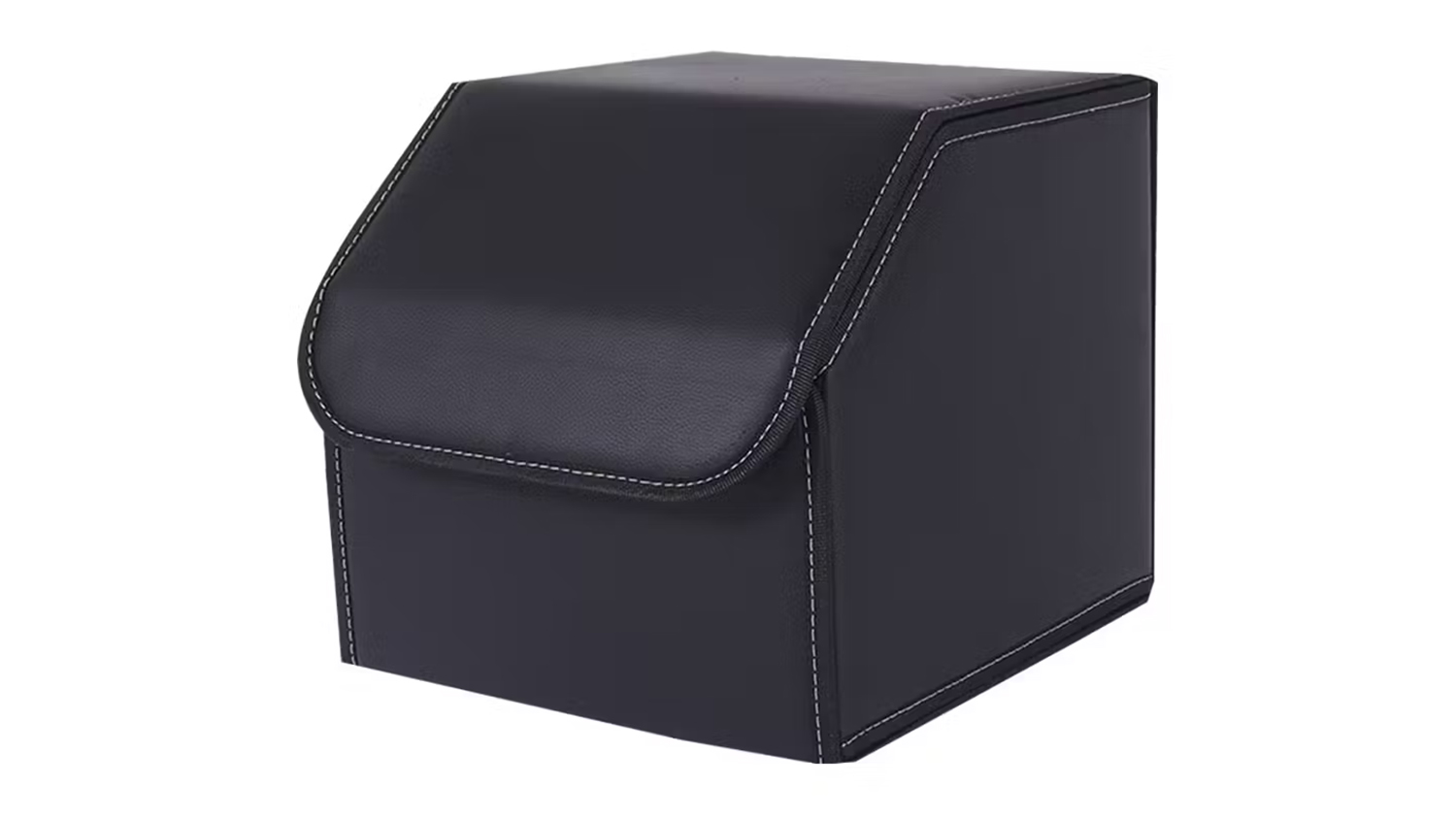 Soga Leather Car Boot Storage Box Small - Black