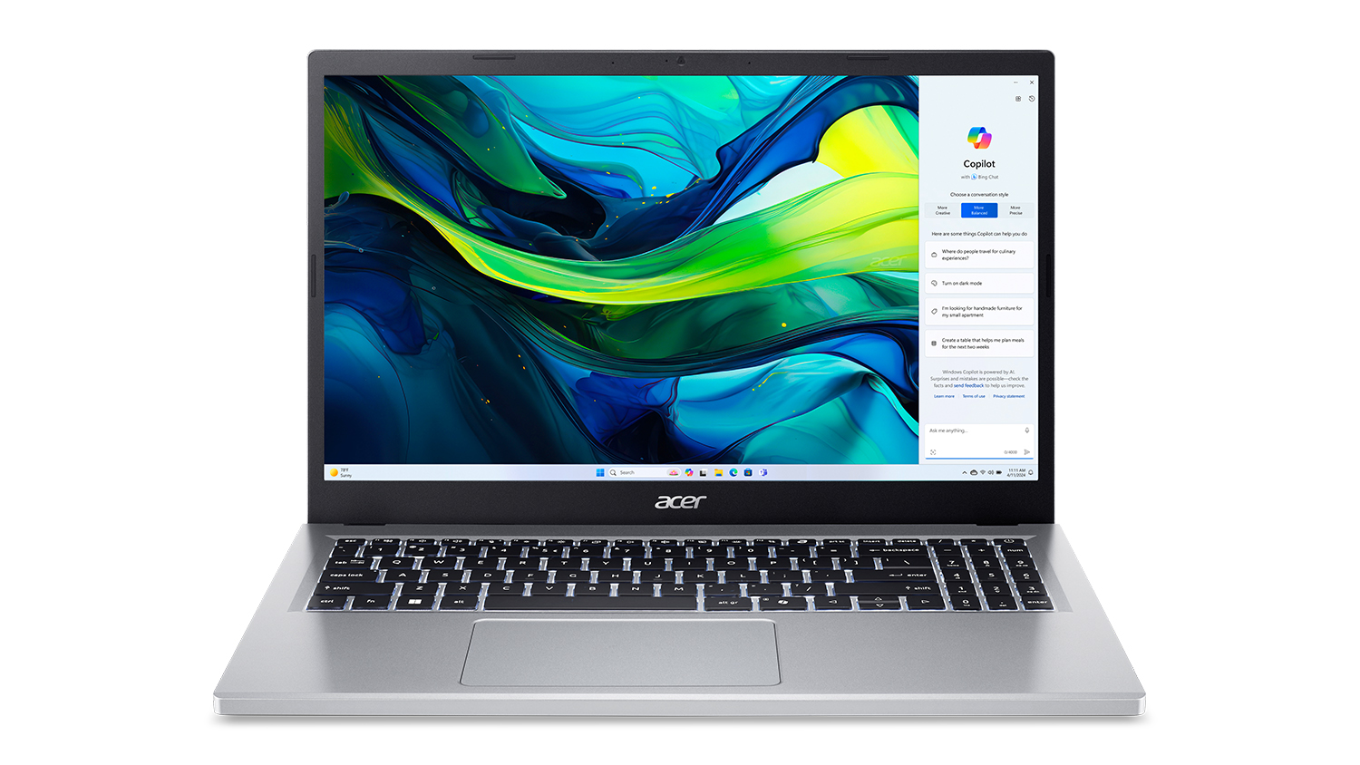 Acer Aspire Go 15.6" Laptop - Intel Core 3 8GB-RAM 512GB-SSD - Silver (NX.J46SA.002)