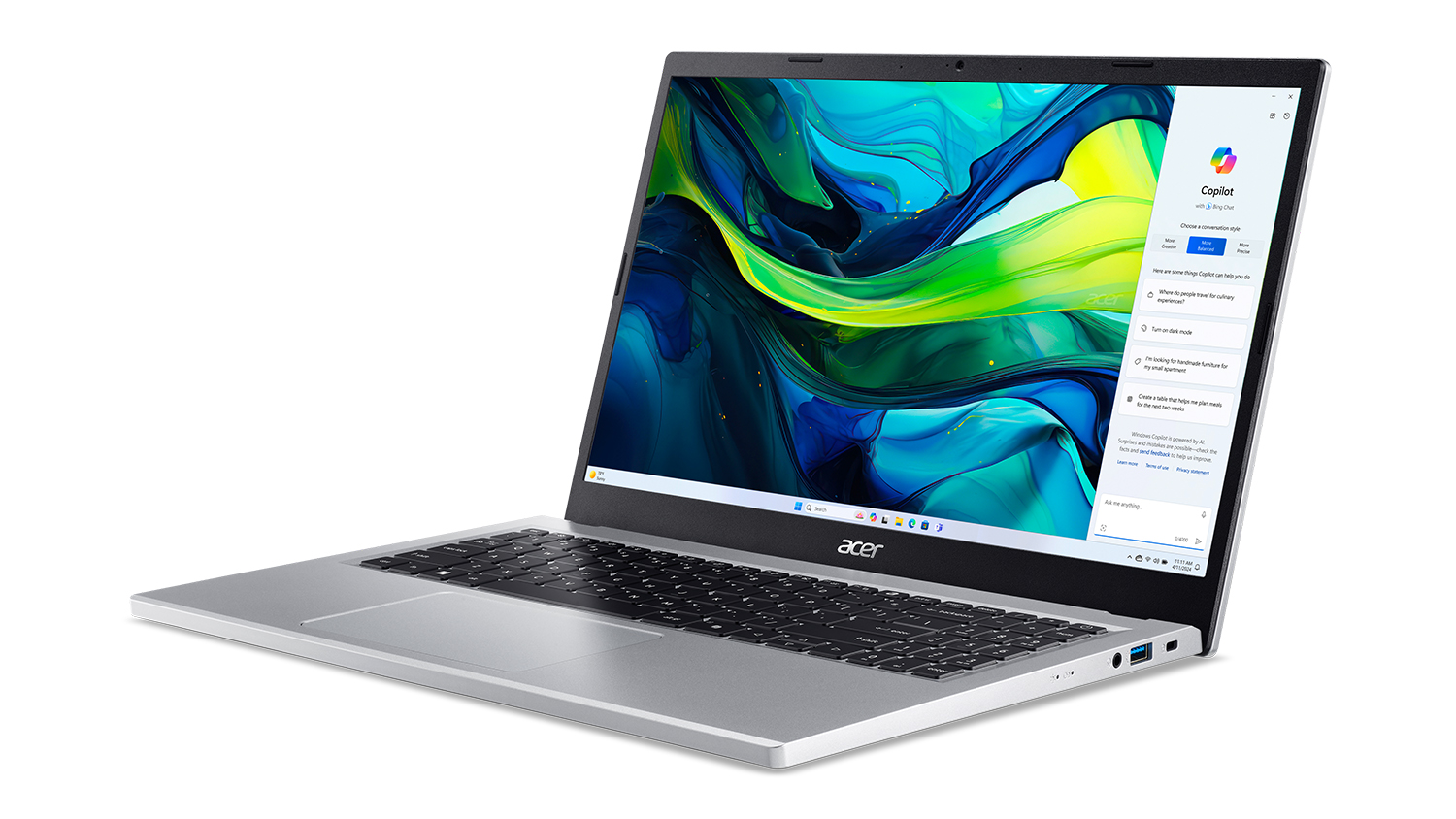 Acer Aspire Go 15.6" Laptop - Intel N150 8GB-RAM 256GB-SSD - Silver (NX.J46SA.003)