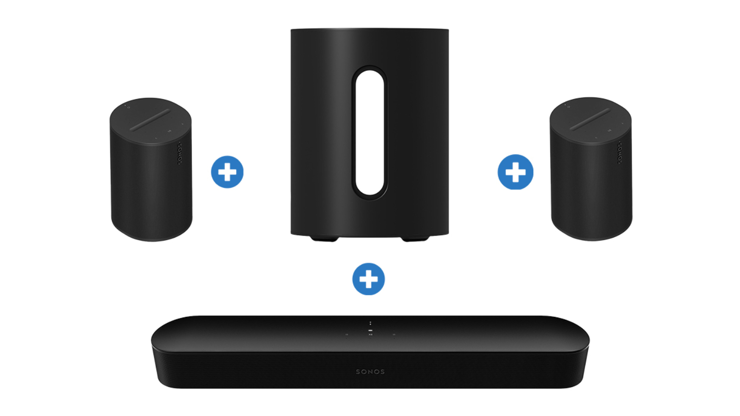 Sonos Soundbar, Subwoofer & Speaker Basic Entertainment Package - Black