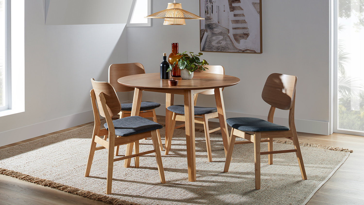 Zara 5 Piece Drop Leaf Dining Suite - Grey