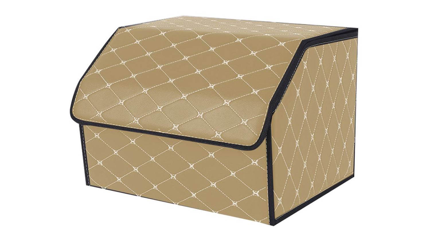 Soga Car Boot Storage Box Medium - Beige/Gold