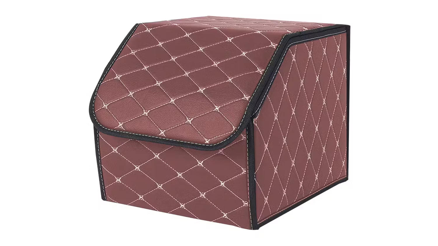 Soga Leather Car Boot Storage Box Small - Coffee/Gold