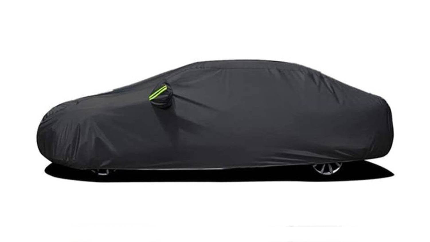Kmall Heavy Duty Lined Sedan Car Cover with Lock, Zipper 4.9m - Black