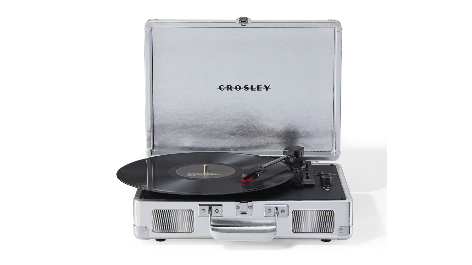Crosley Cruiser Bluetooth Turntable with Crosley Record Display Stand - Silver