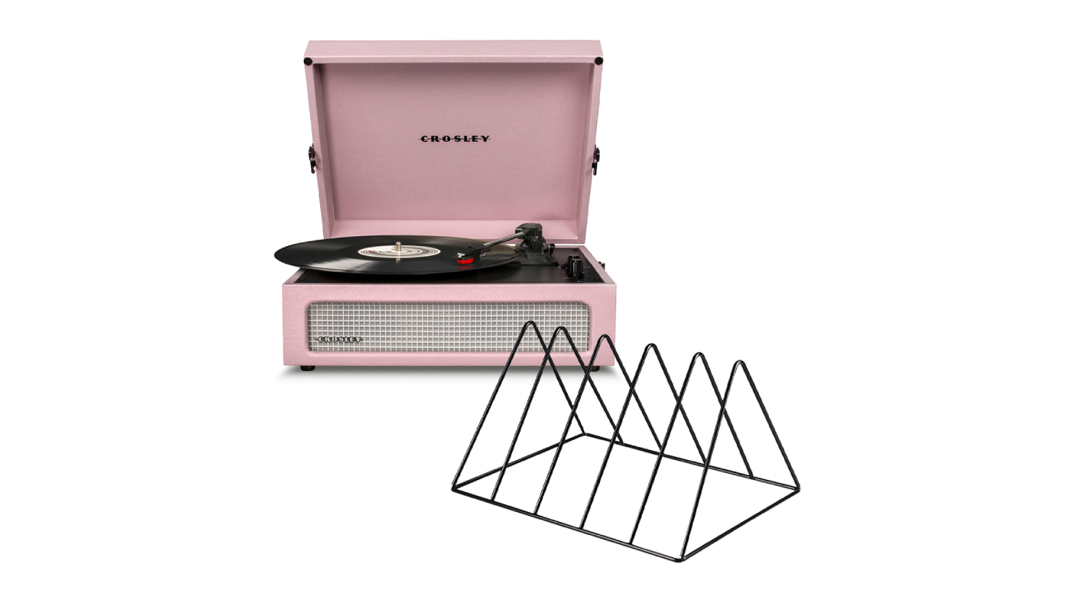 Crosley Voyager Bluetooth Turntable with Gadhouse Vinyl Rack - Amethyst