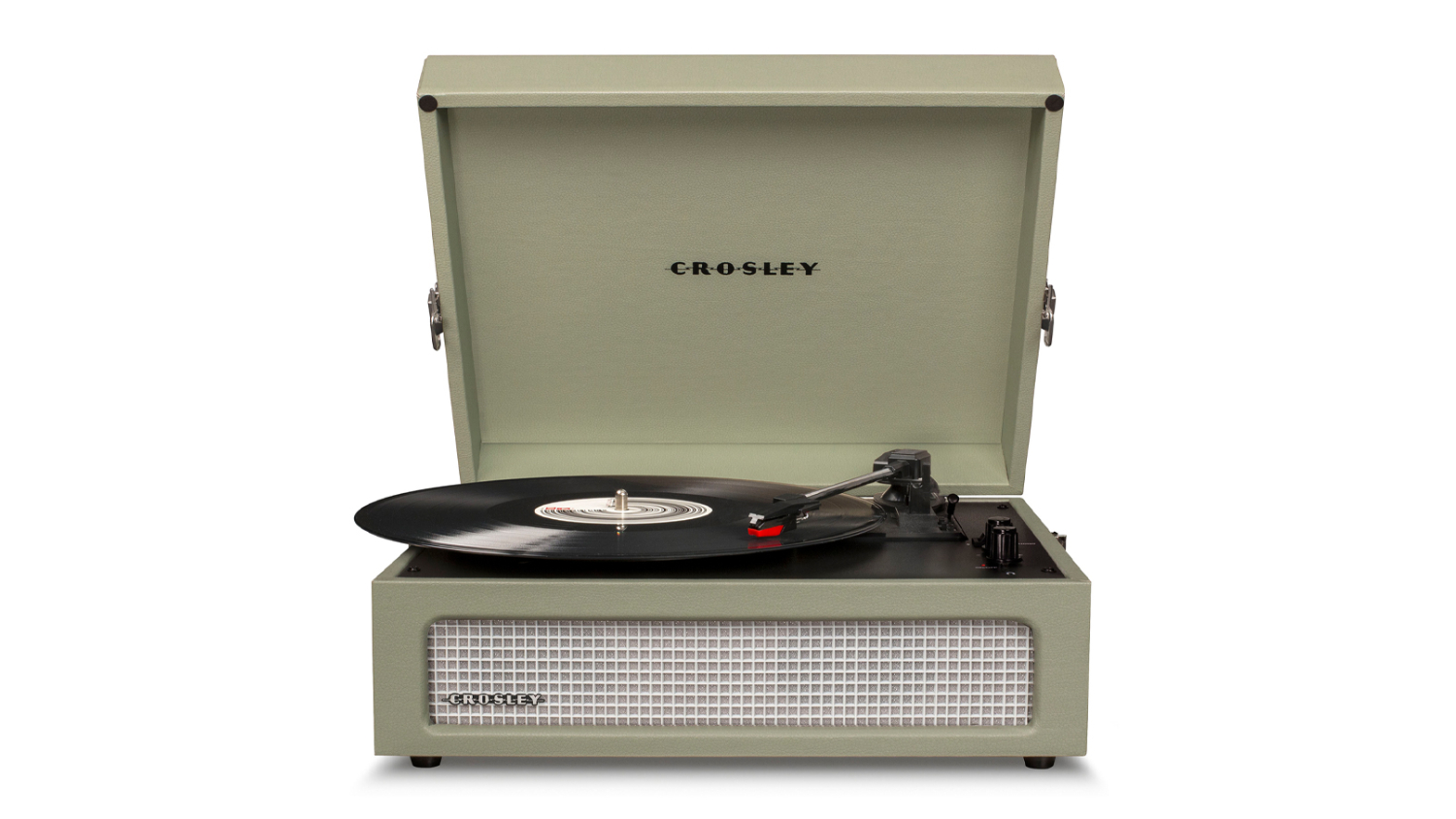 Crosley Voyager Bluetooth Turntable with Gadhouse Vinyl Rack - Sage Green