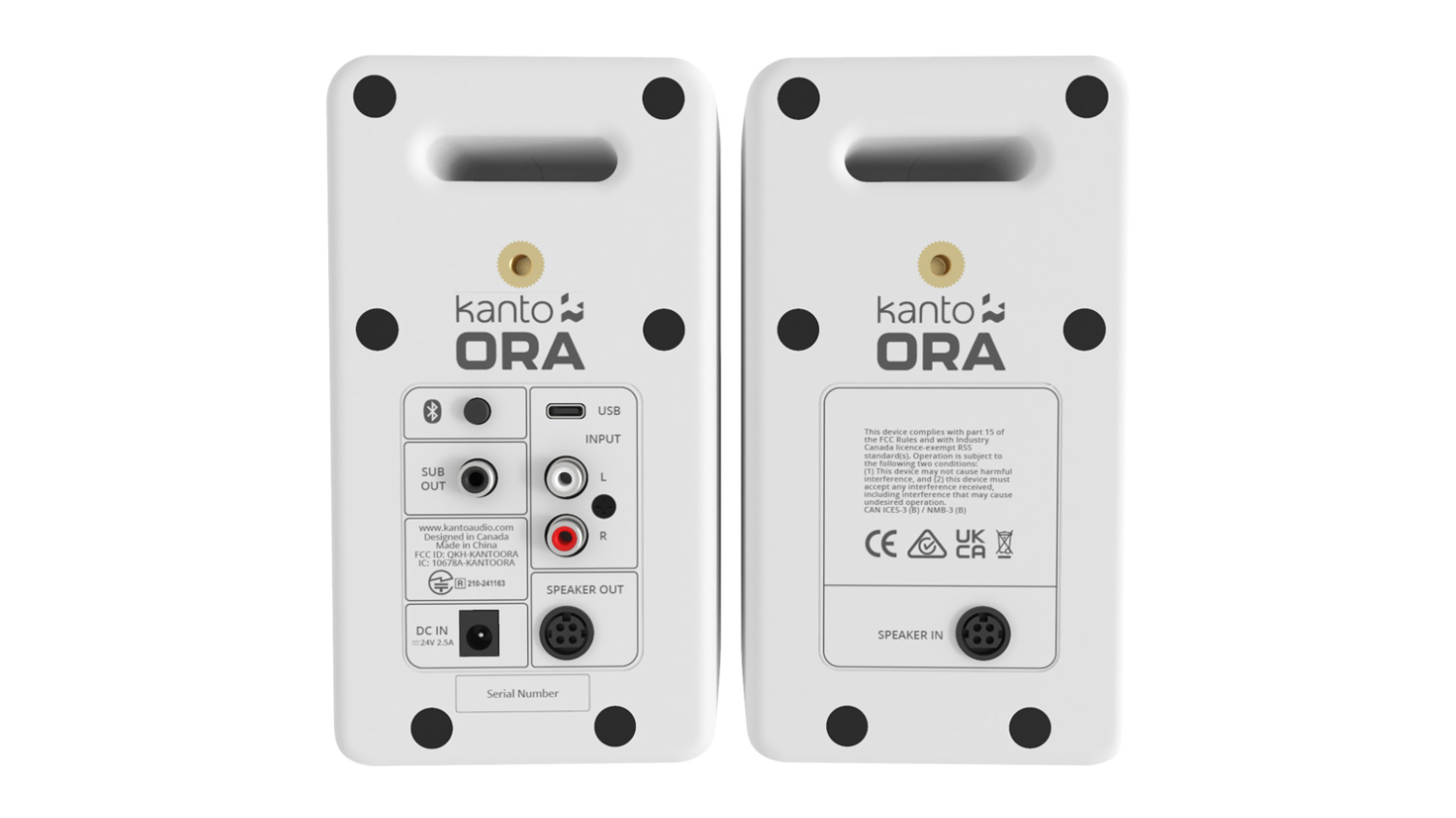 Kanto ORA 100W Powered Desktop Speakers with Bluetooth 2pcs. - White