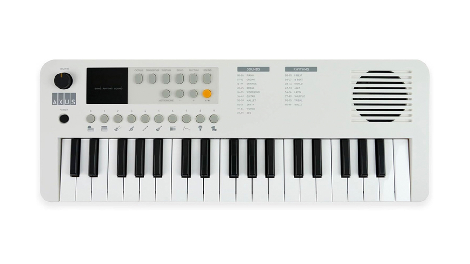 Axus Mini Electric Keyboard 37 Key - White