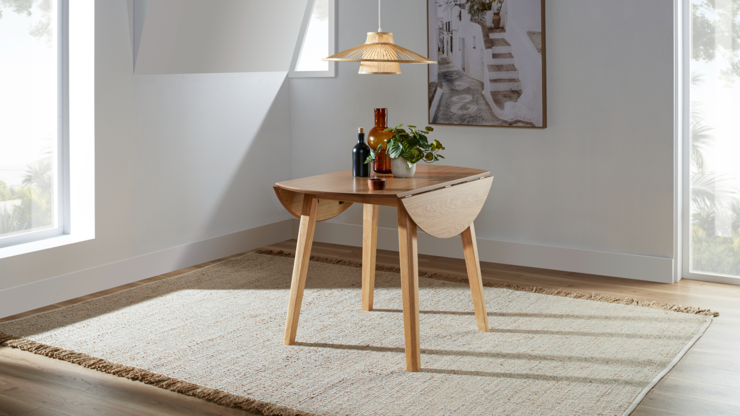 Zara 5 Piece Drop Leaf Dining Suite - Black