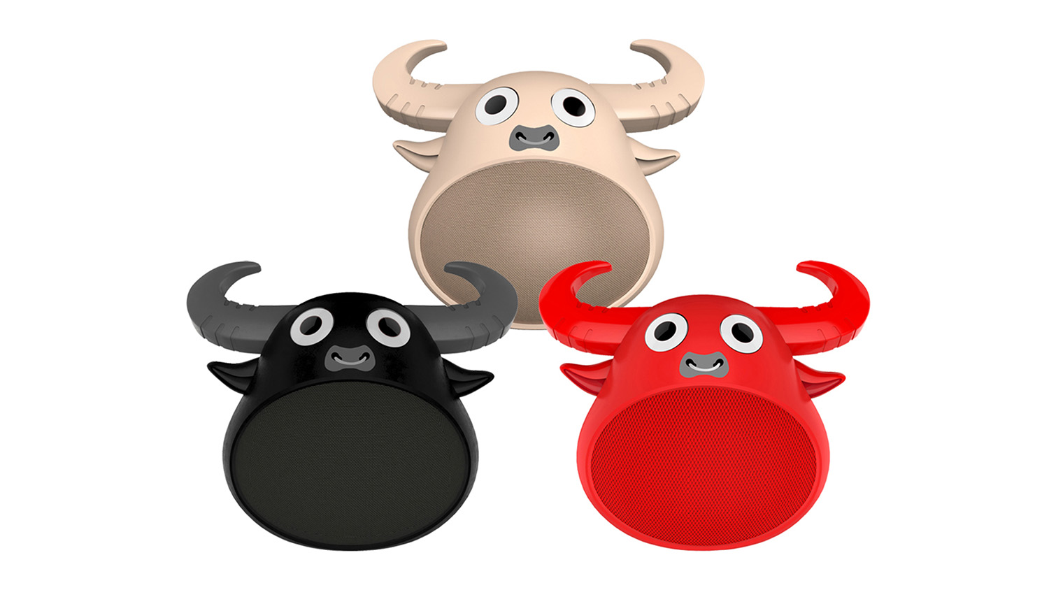 Fitsmart Animal Face Wireless Bluetooth Speaker - Black Bull