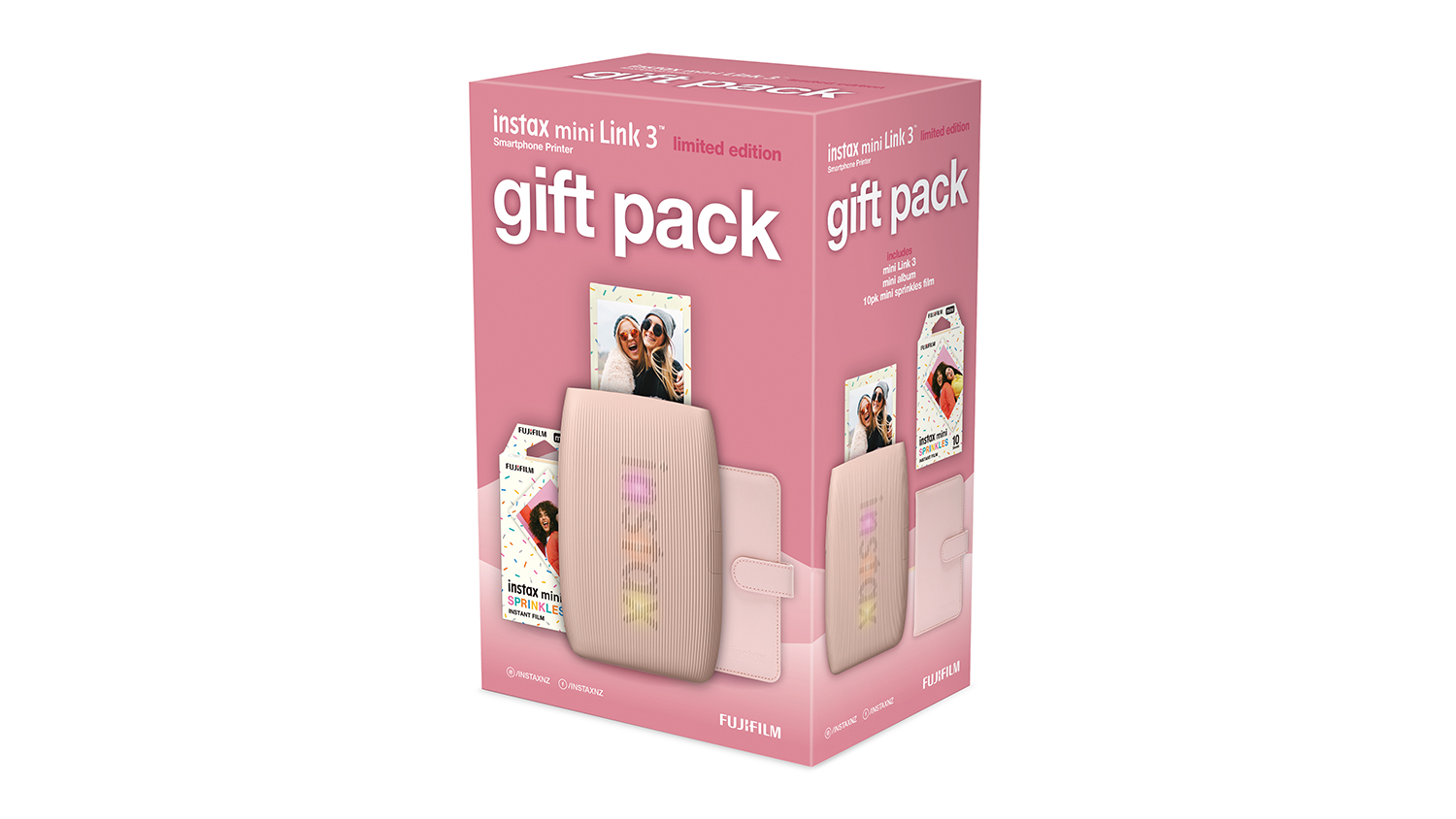 Instax Mini Link 3 86mm x 54mm Photo Printer - Rose Pink (2025 Limited Edition Gift Pack)