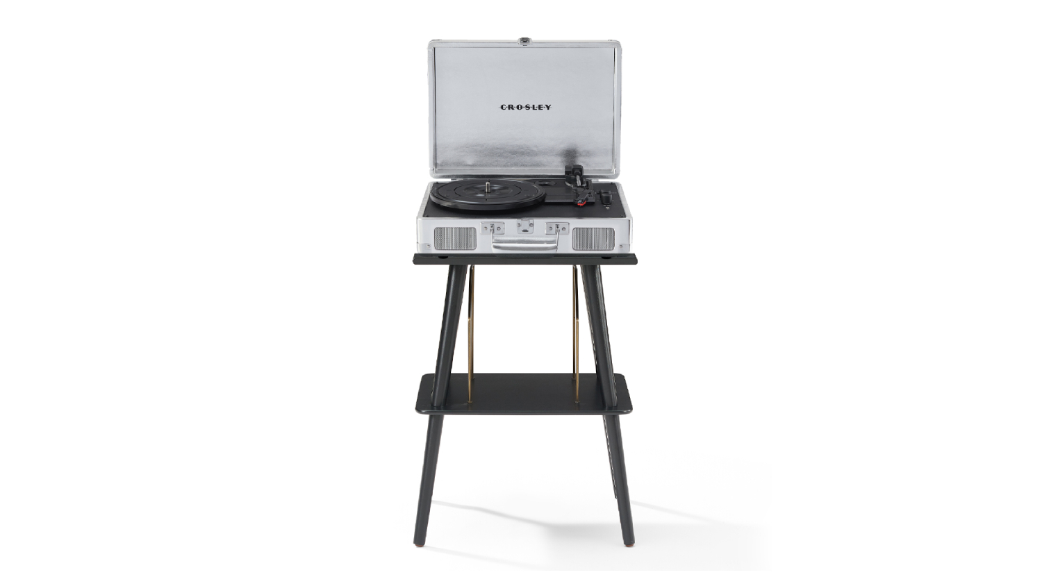 Crosley Cruiser Bluetooth Turntable with Crosley Entertainment Stand - Silver