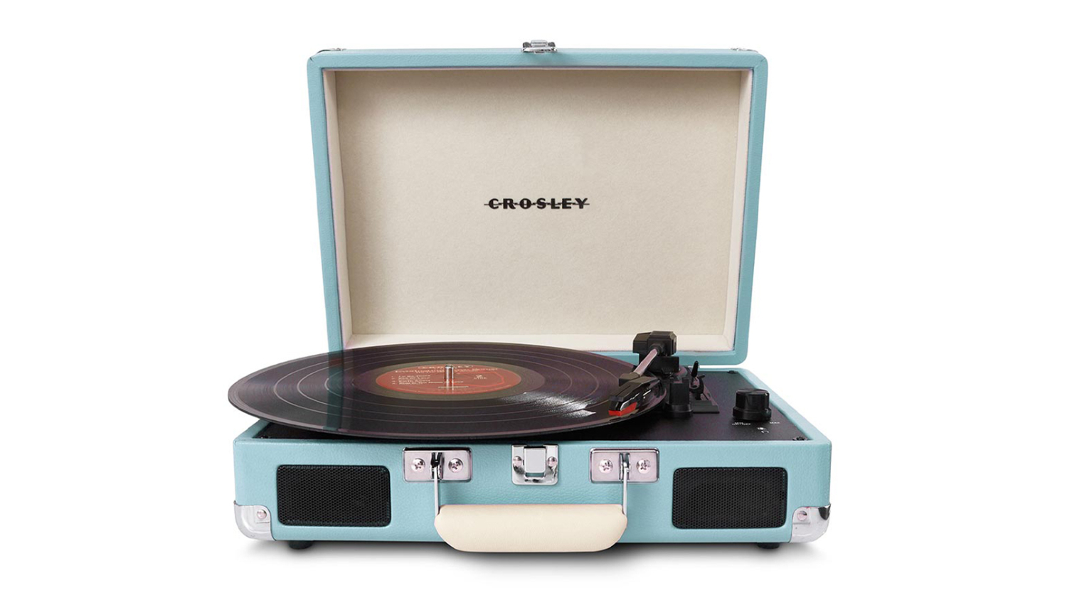 Crosley Cruiser Bluetooth Turntable with Gadhouse Vinyl Rack - Turquoise