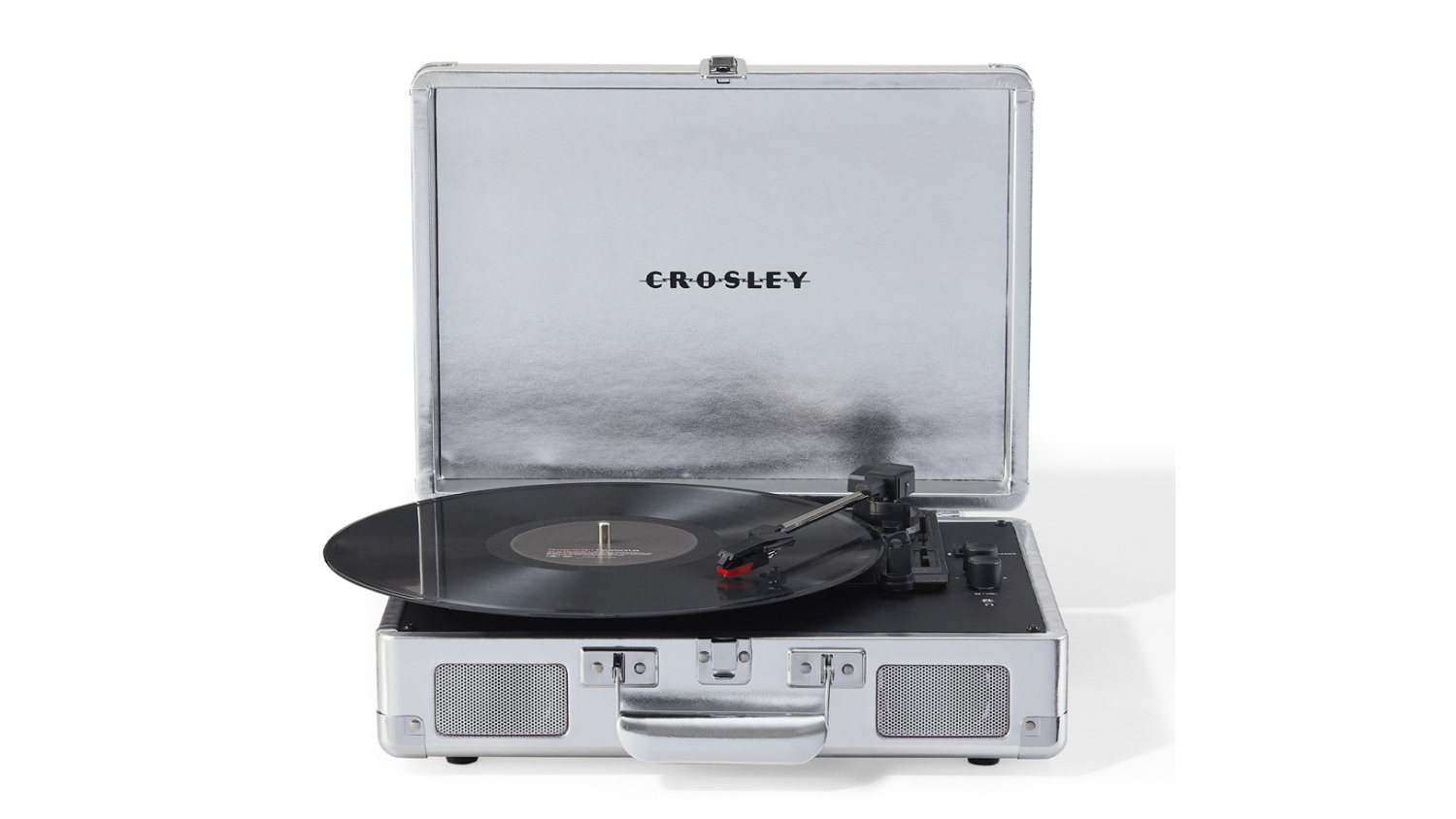 Crosley Cruiser Bluetooth Turntable with Gadhouse Vinyl Rack - Silver