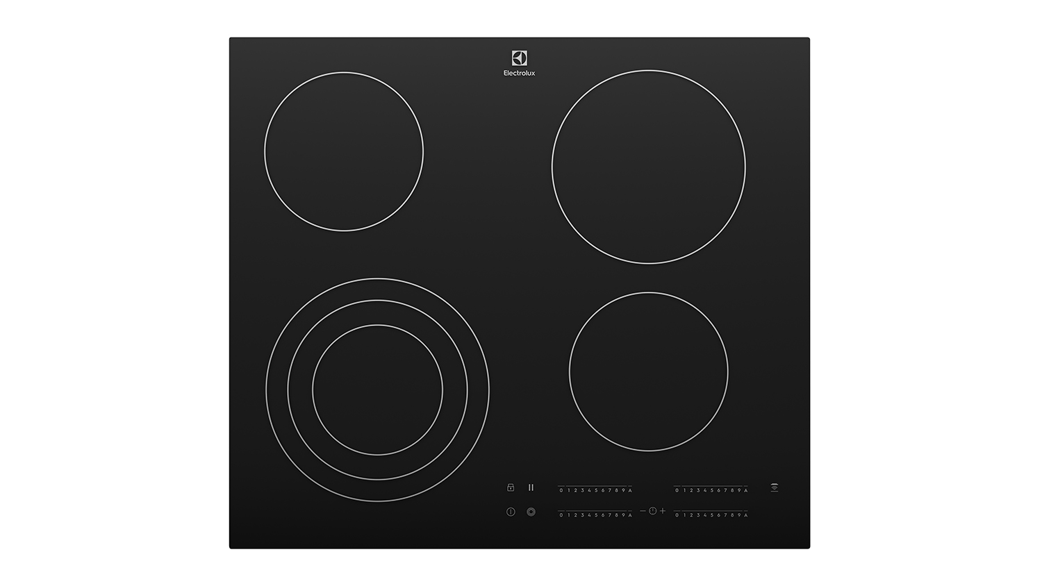 Electrolux 60cm 4 Zone Ceramic Cooktop - Black Glass (EHC644BF)