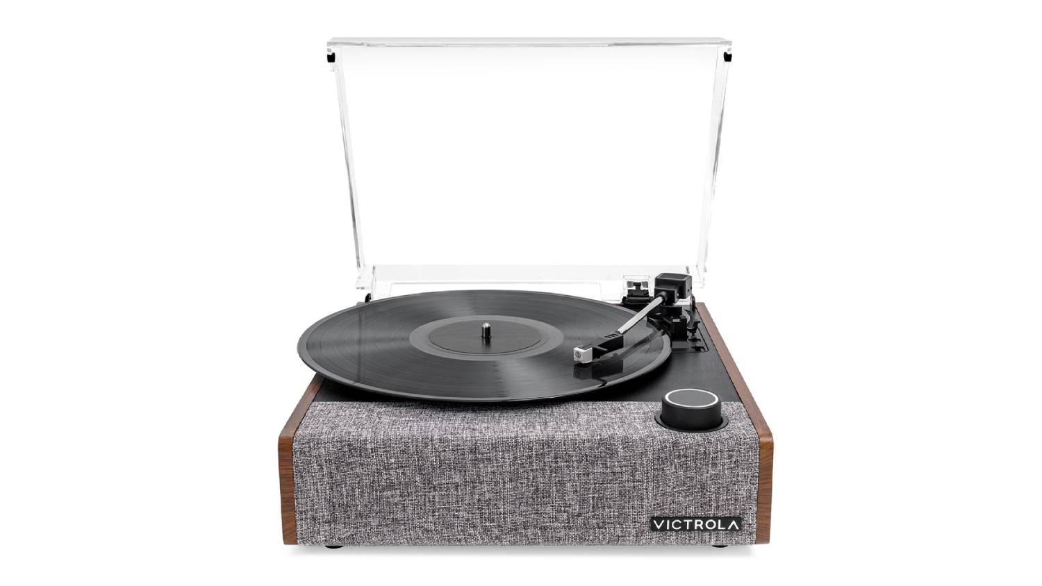 Victrola Eastwood II Bluetooth Turntable with Crosley Record Display Stand - Walnut