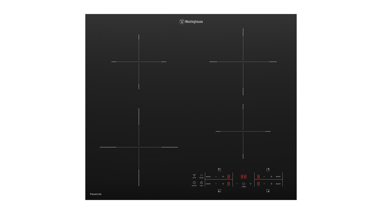 Westinghouse 60cm 4 Zone Induction Cooktop - Black Glass (WHI642BE)