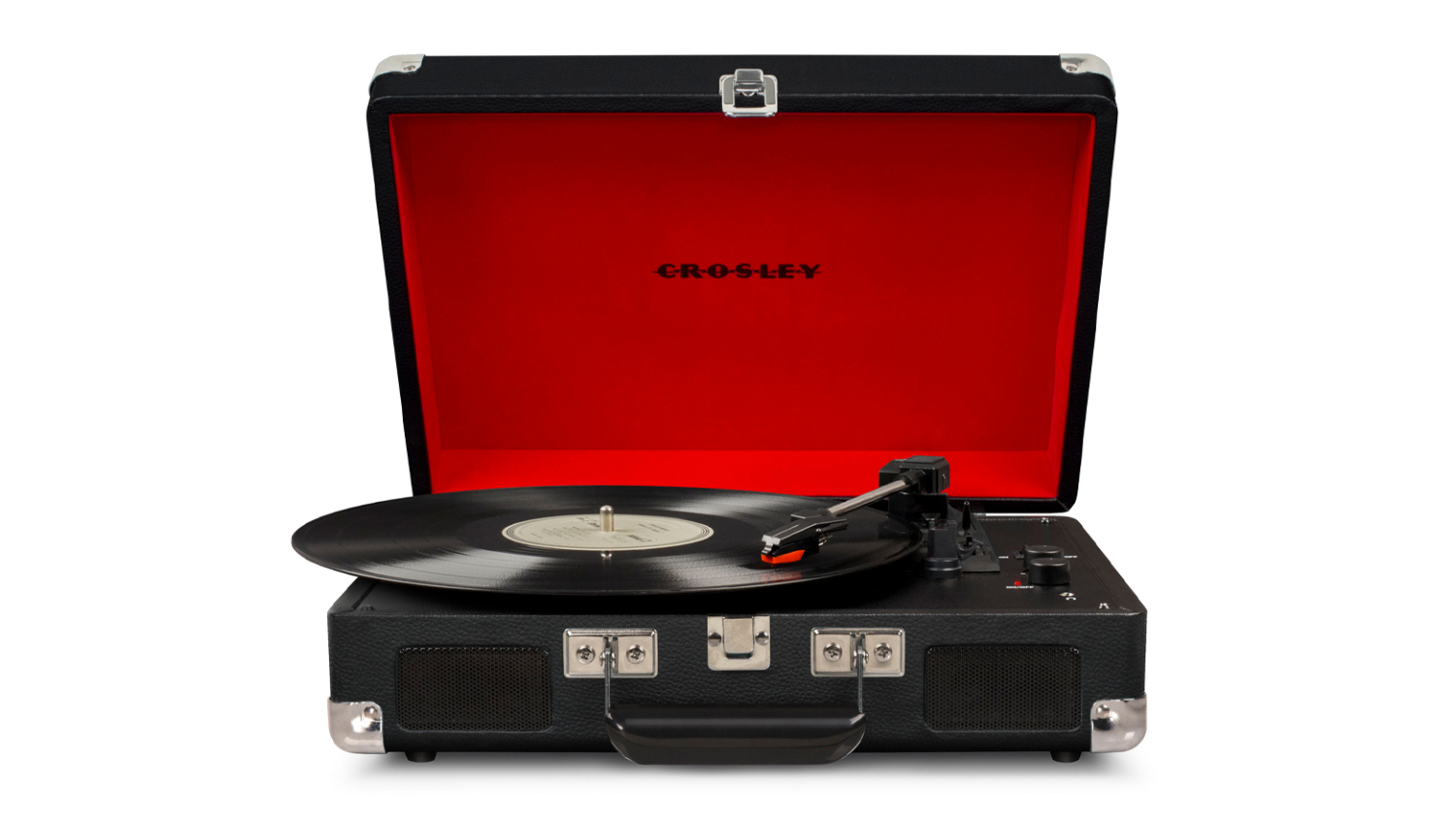 Crosley Cruiser Bluetooth Turntable with Gadhouse Vinyl Rack - Black