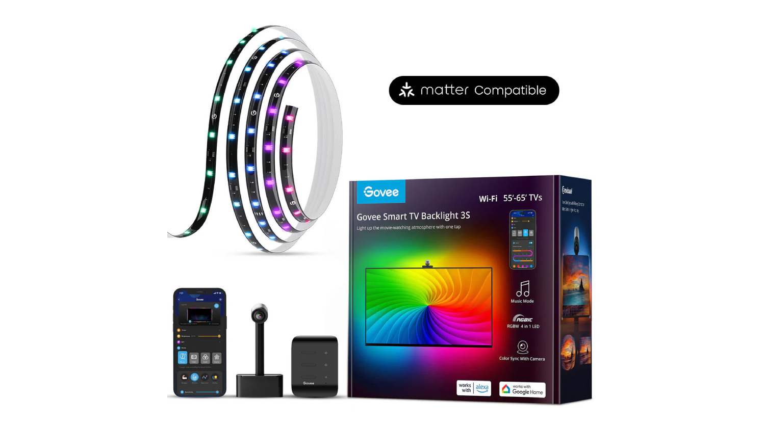 Govee Smart TV Backlighting Kit 3S for 55"-65" Monitors