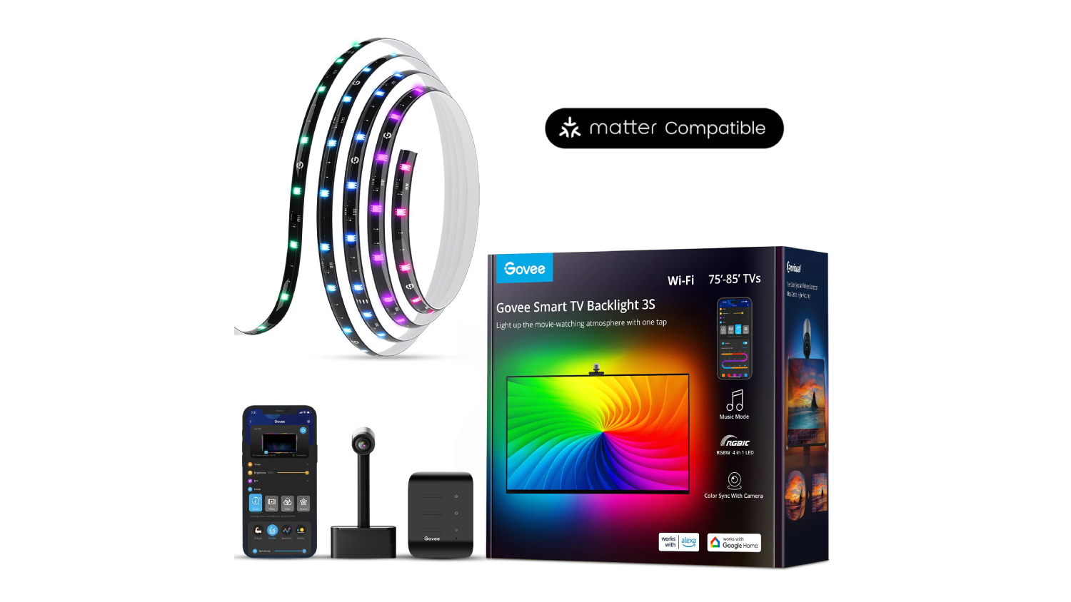 Govee Smart TV Backlighting Kit 3S for 75" - 85" Monitors