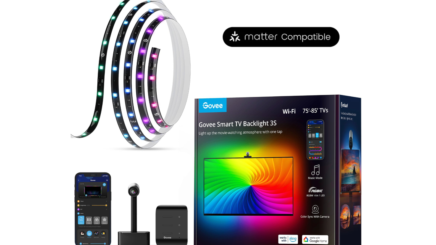 Govee Smart TV Backlighting Kit 3S for 75" - 85" Monitors