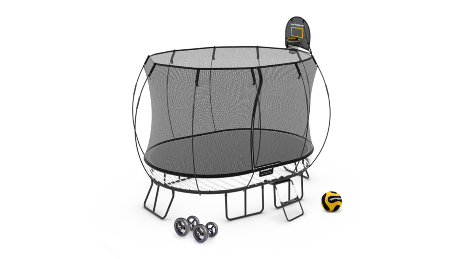Springfree Medium Trampoline 3.4 x 2.4m Oval with Move Equipment Bundle