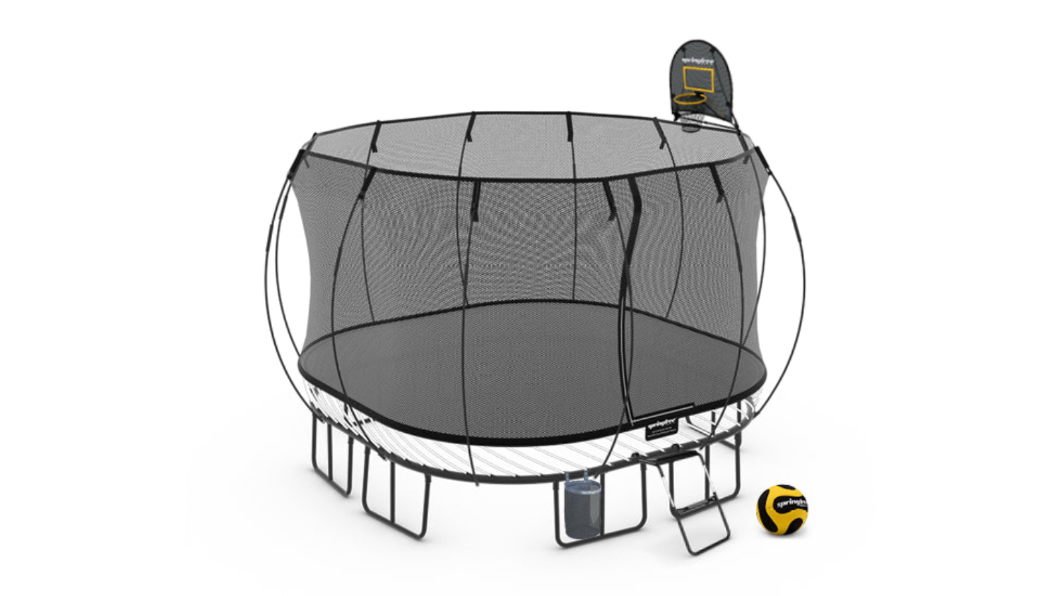 Springfree Large Trampoline 3.4m Square with Sports Equipment Bundle