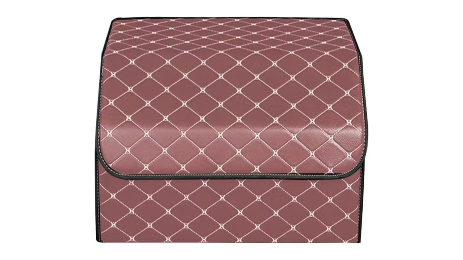 Soga Leather Car Boot Storage Box Small - Coffee/Gold