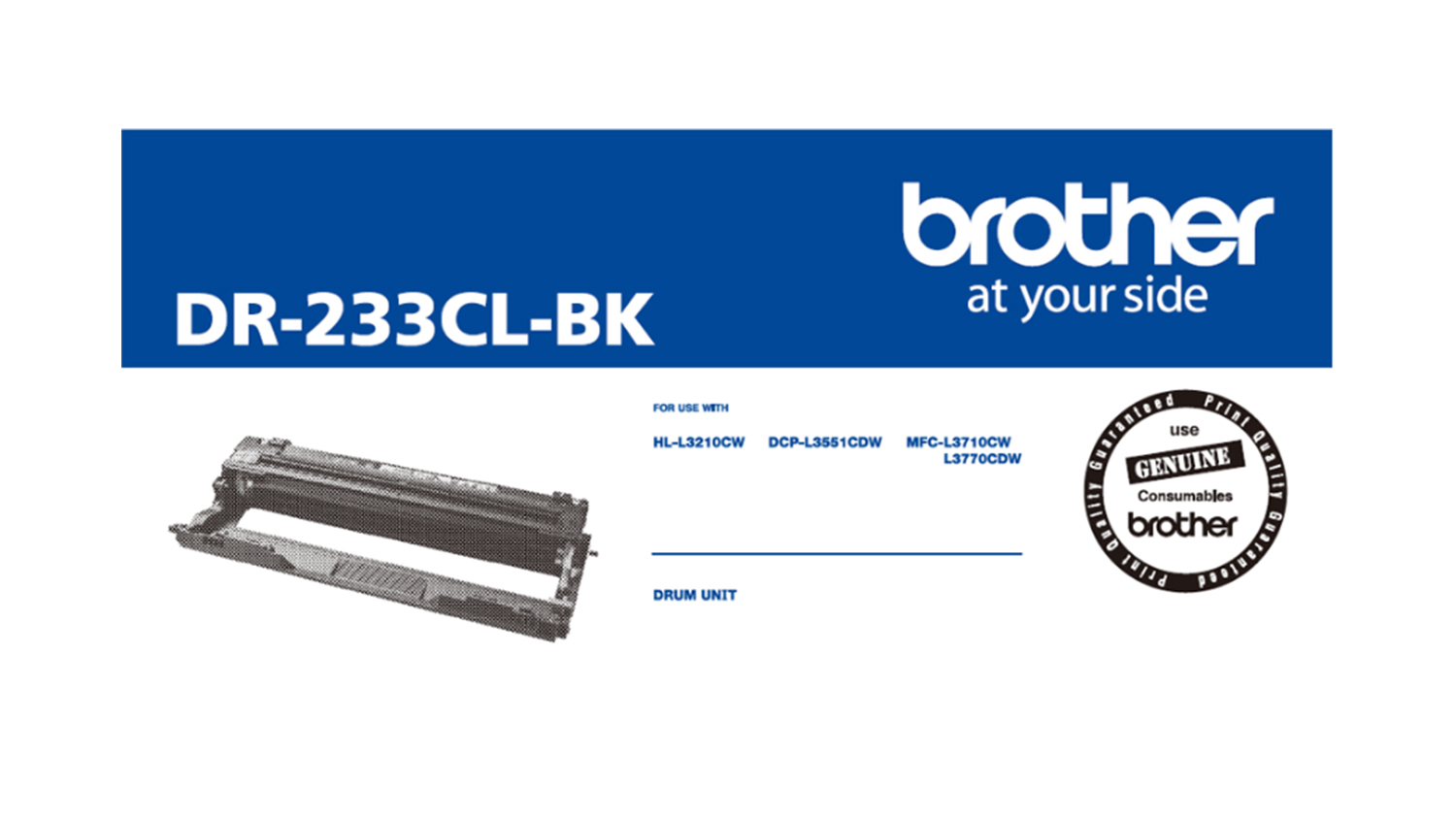 Brother DR233CB Black Laser Printer Replacement Drum Unit