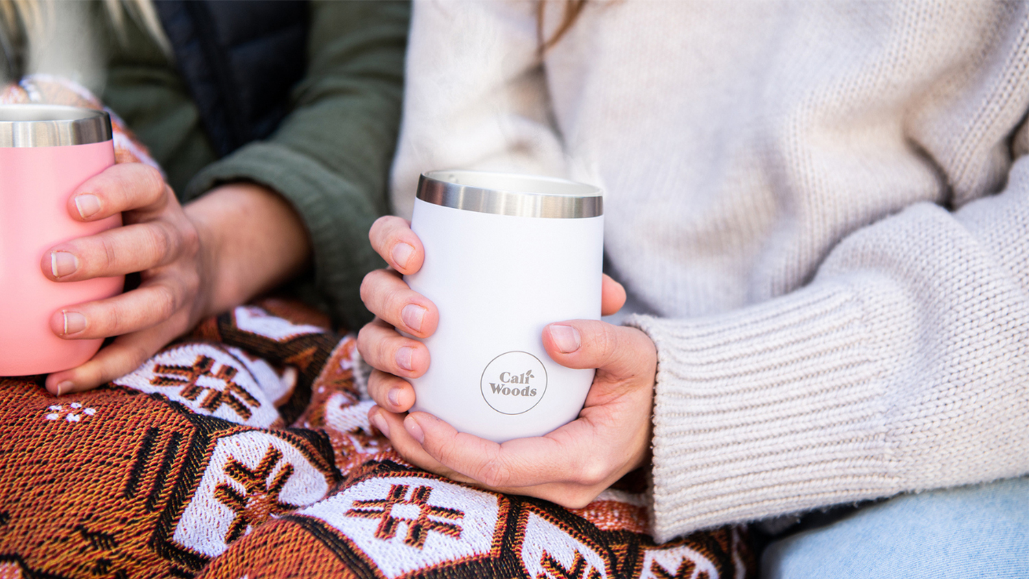 CaliWoods Insulated Travel Coffee Cup 350ml - White