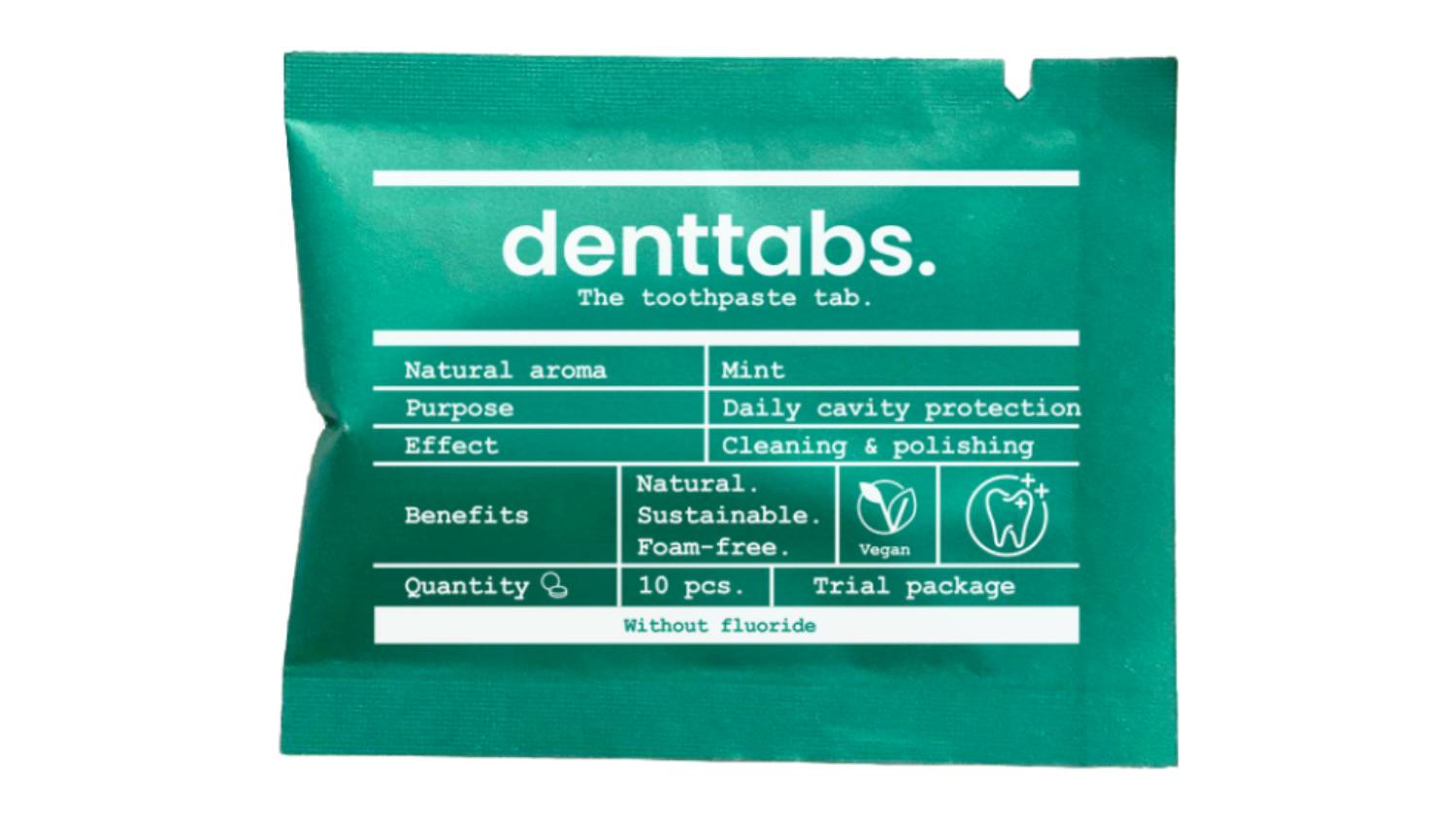 Denttabs Sustainable Toothpaste Tablets Trial Pack - Mint Fluoride-Free