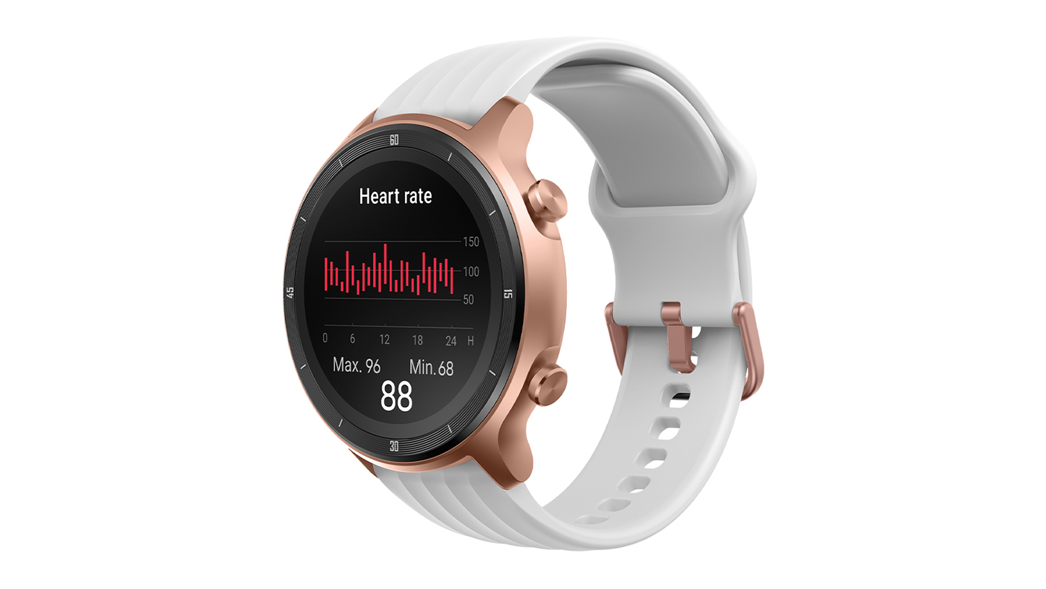Ryze Flex SmartWatch Rose Gold Case with Pink/White Band