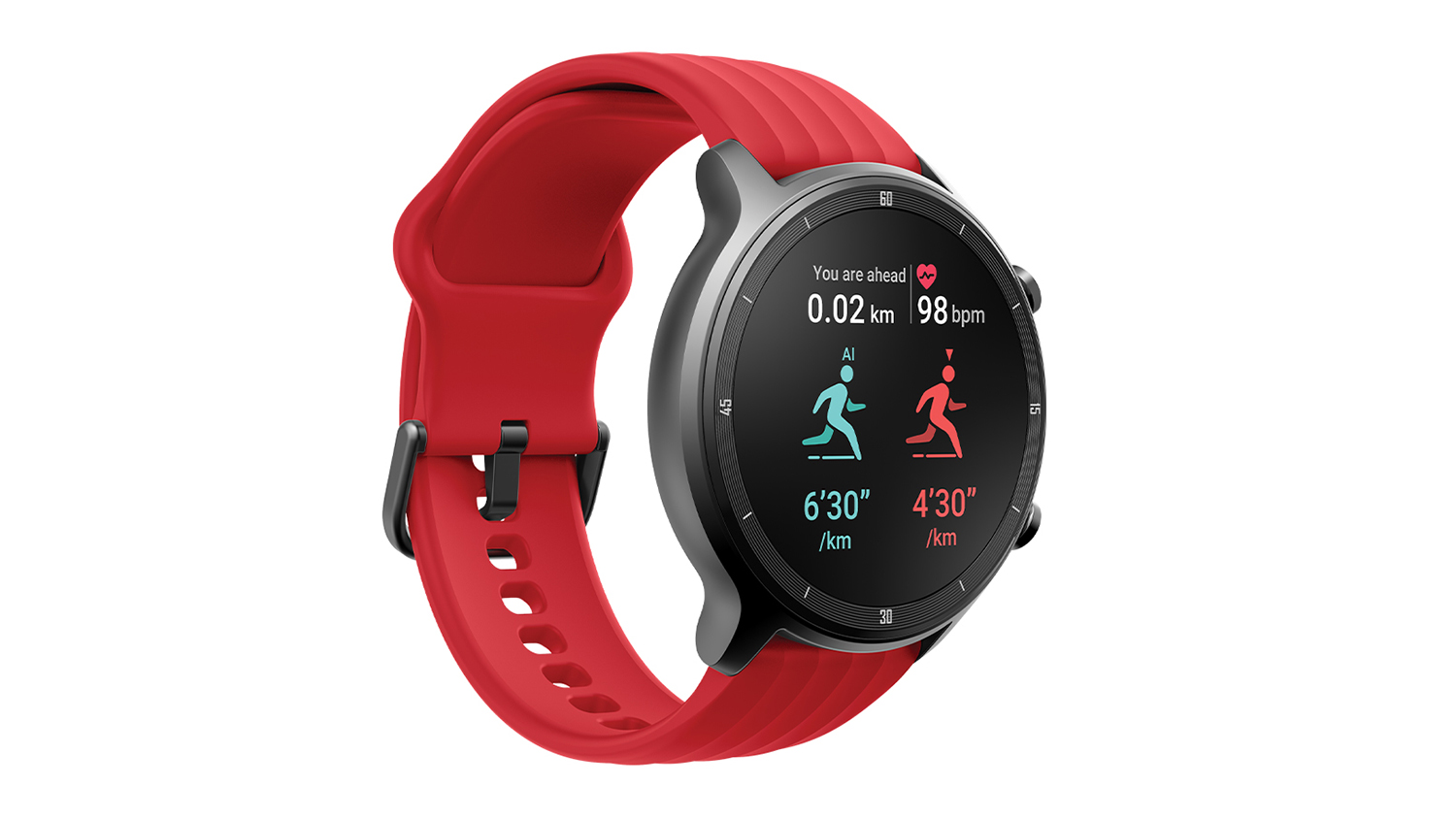 Ryze Flex SmartWatch - Dark Grey Case with Red/Blue Band (Bluetooth)