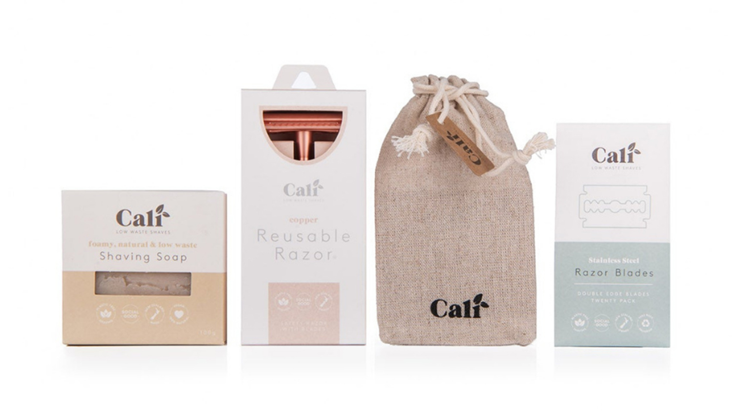 CaliWoods Eco-Friendly Safety Razor Starter Kit - Copper