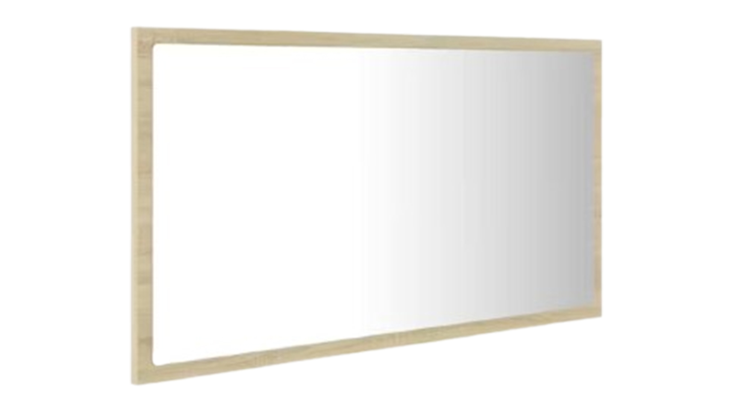 NNEVL LED Backlit Bathroom Mirror in 80 x 8.5 x 37cm with a Sonoma oak frame