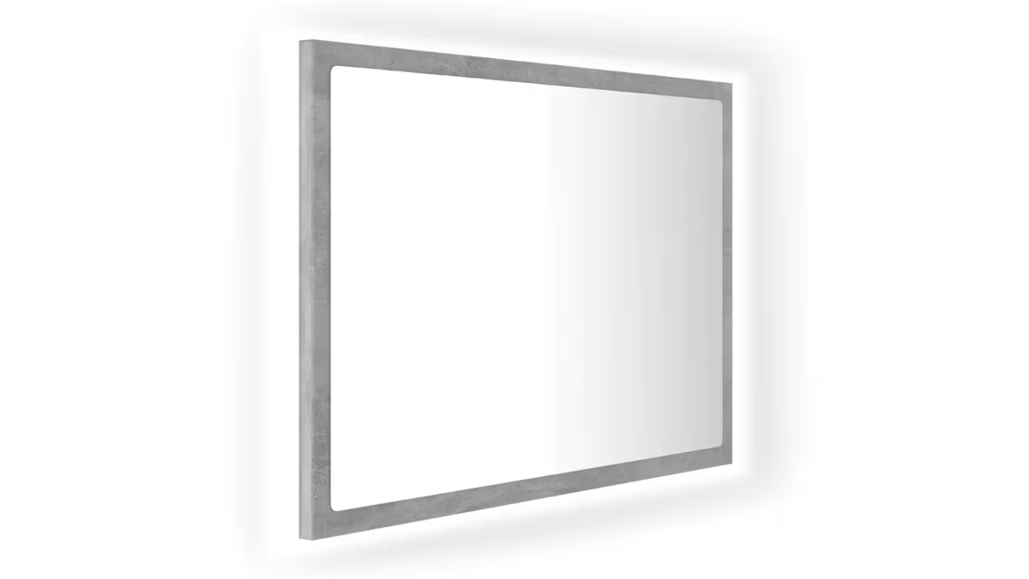 NNEVL LED Backlit Bathroom Mirror in 60 x 8.5 x 37cm concrete grey frame