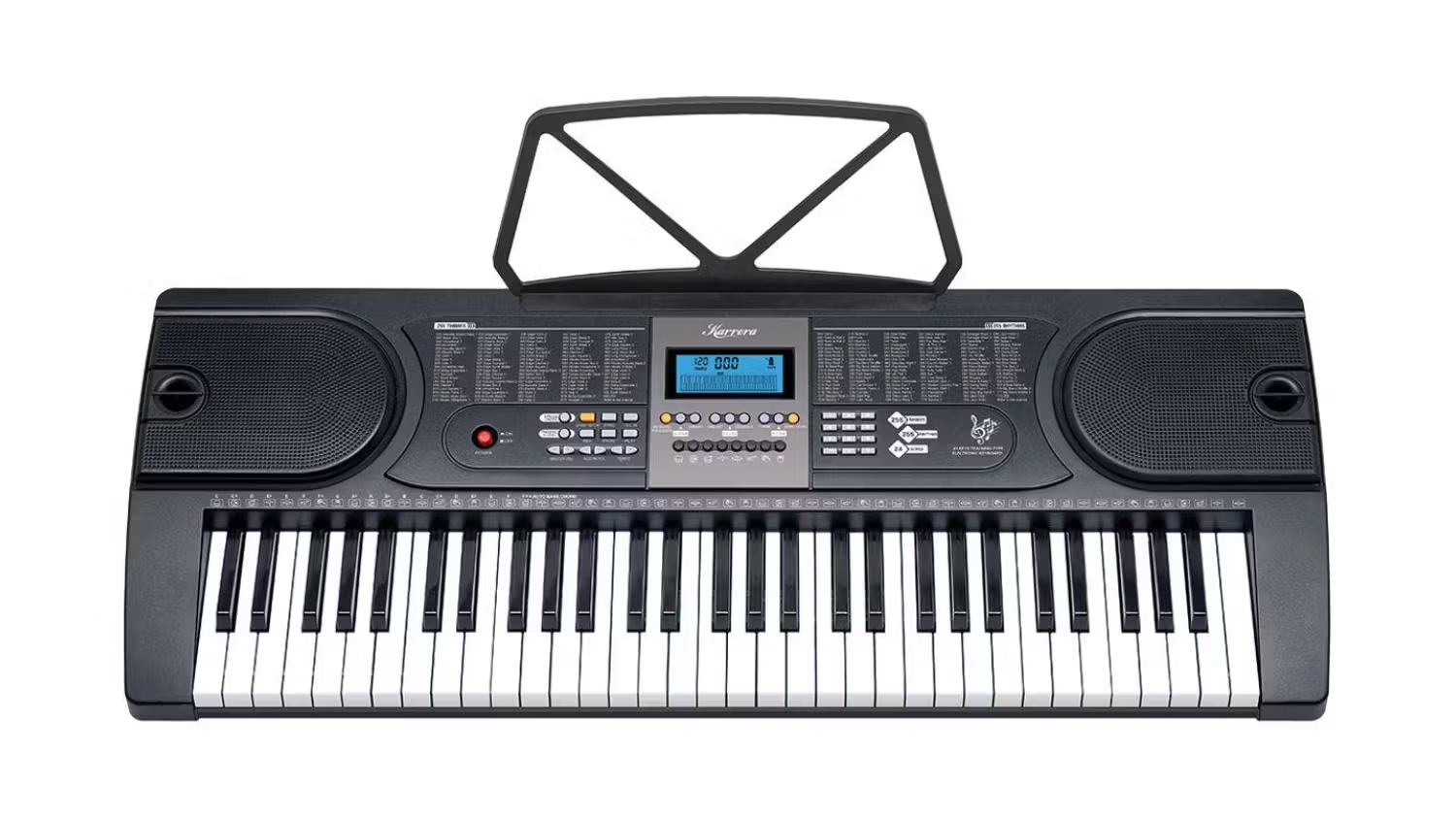 Karrera 61 Keys LED Electronic Keyboard with Stand - Black