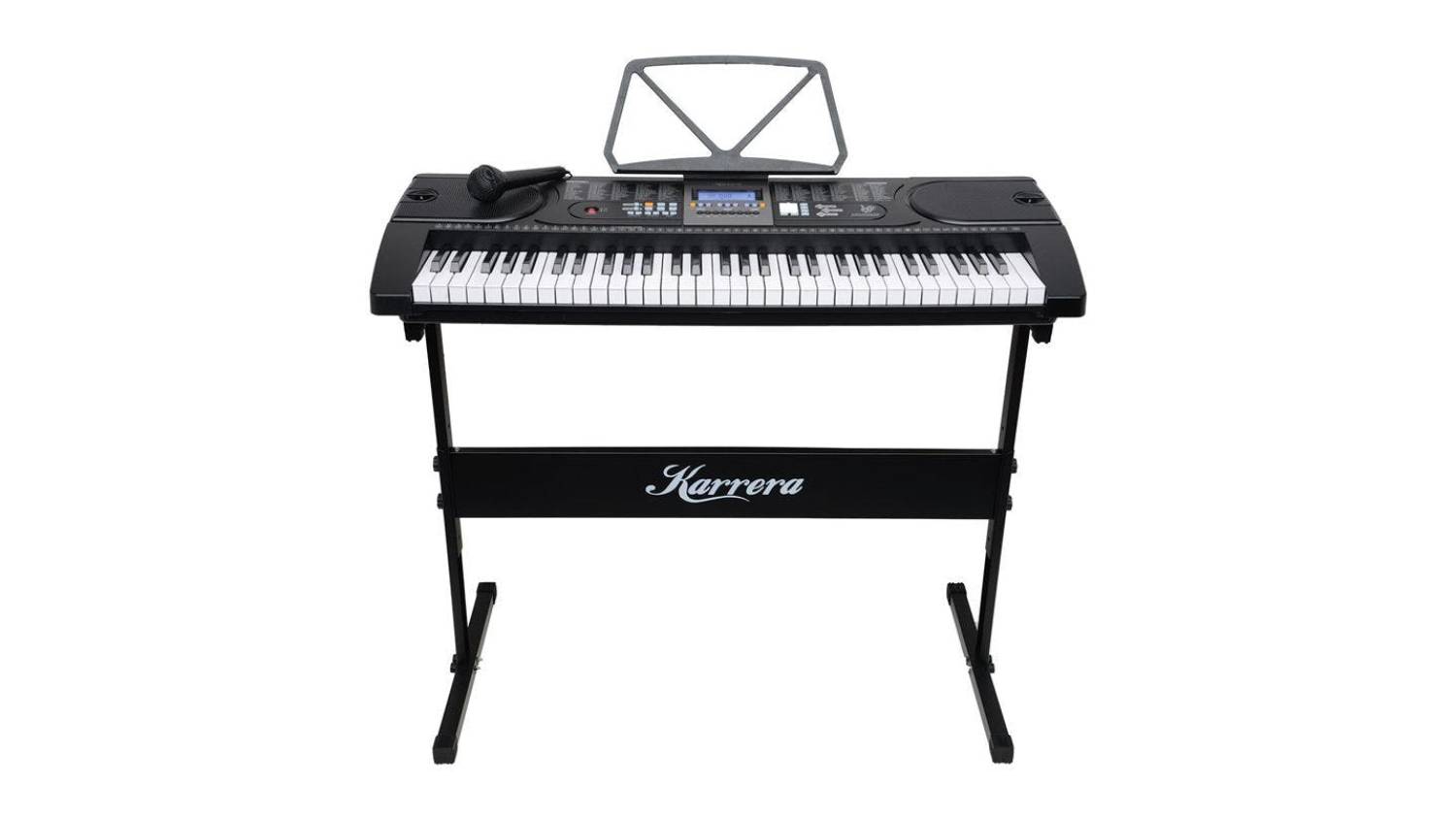Karrera 61 Keys Electronic Keyboard with Stand - Black