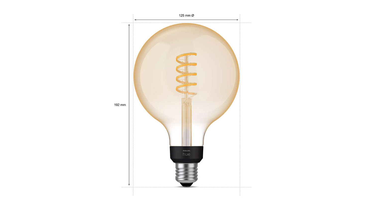 Philips Hue G125 E27 White Filament Smart Bulb