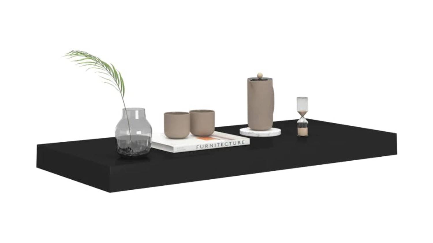NNEVL Ledge Wall Shelves 60 x 23 x 3.8cm - Black