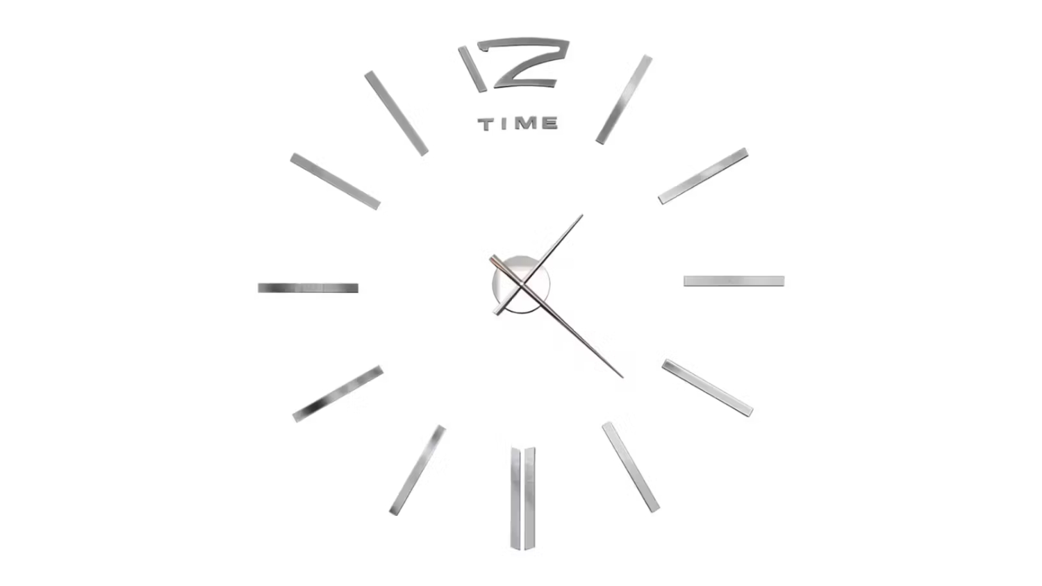 NNEVL Floating Wall Clock Modern Minimal Style 100cm - Silver