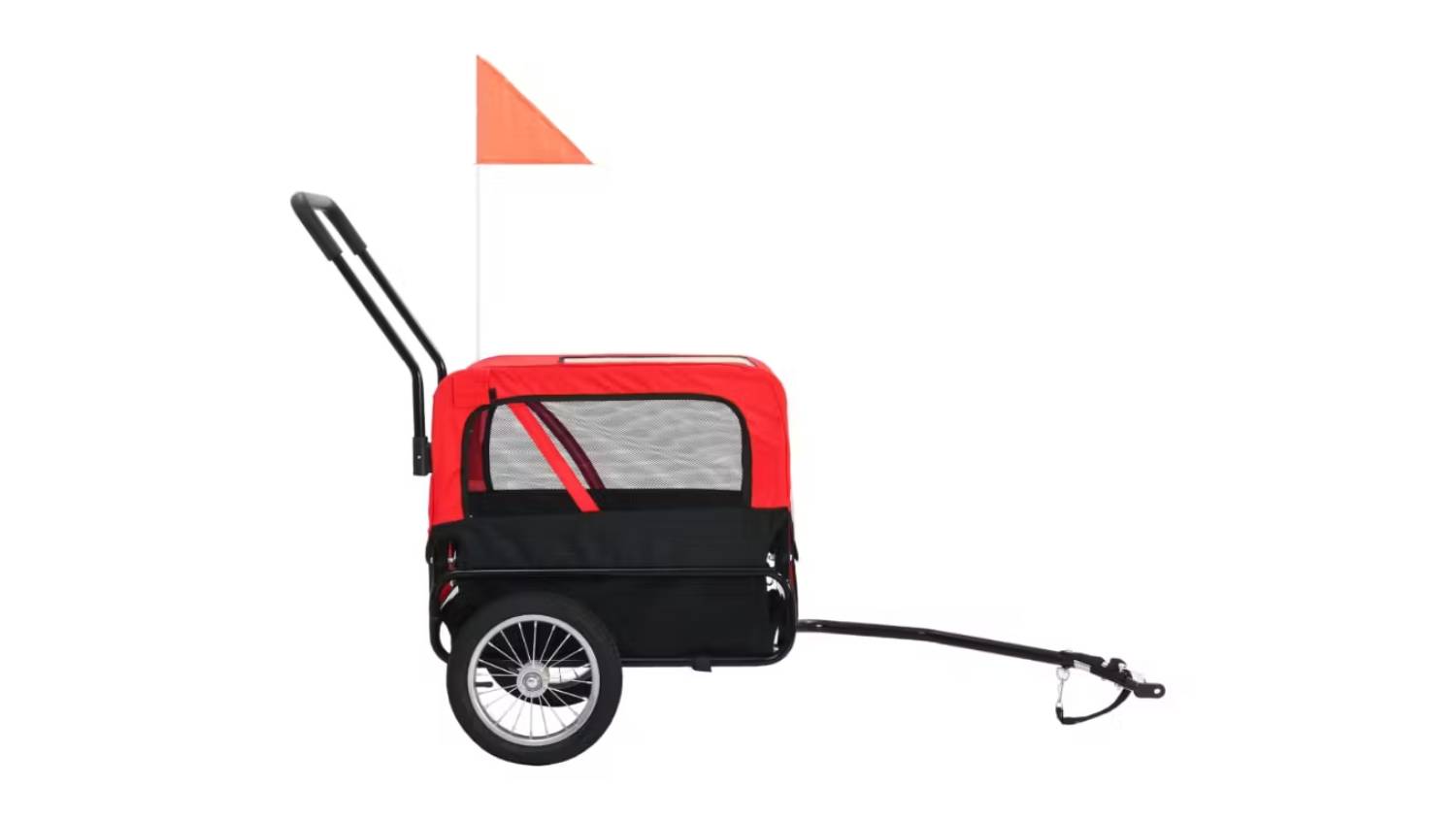 NNEVL 2-In-1 Pet Bike Trailer/Pet Jogging Stroller - Red/Black